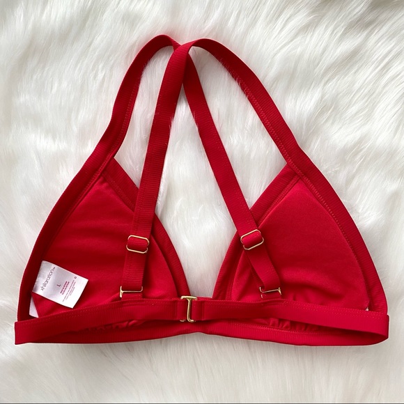 XHILARATION Size L Red Adjustable Triangle Bikini Top - Picture 2 of 6